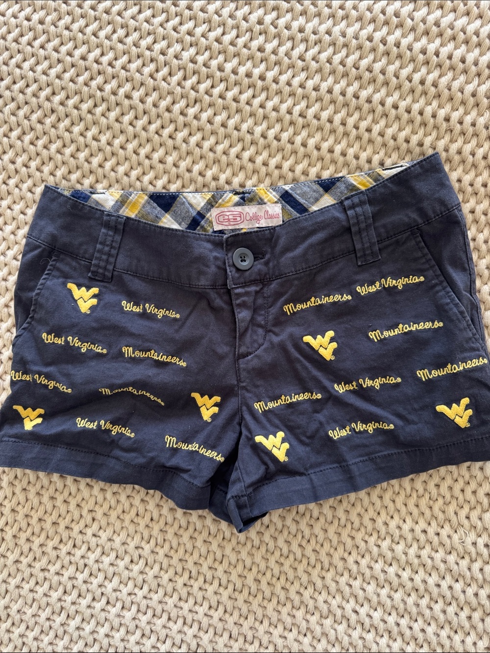 WVU mountaineers West Virginia University embroidered girls shorts game day!